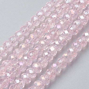4mm Pink Rondelle Glass Beads
