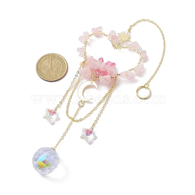 Perles de quartz rose naturel avec pendentifs en laiton(HJEW-JM01815-04)-3