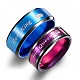 2 Pcs Couple Rings for Women Men Engagement Wedding Rings Set "His Queen" and "Her King" with Crown Printed Pattern(JR849A)-1