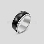 Rotatable 304 Stainless Steel Finger Rings, Fidget Spinner Ring for Calming Worry Meditation, Black, Inner Diameter: 20mm(FS-WGF1F3F-04)