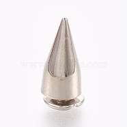 Alloy Rivets, Screw Back, For Punk Jewelry Making, Spike, Platinum, 15.5x7mm(PALLOY-WH0028-01)