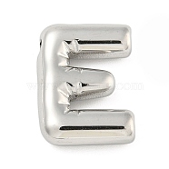 Non-Tarnish 304 Stainless Steel Pendants, Letter Charm, Letter E, 20.5x15.5x5mm, Hole: 2.5x2mm(STAS-B071-01P-E)