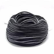 Flat Leather Cords, DIY Rope for Bracelet Necklace Jewelry Making, Black, 3x2mm, about 100yards/bundle(300 feet/bundle)(WL-R006-3x2-03)