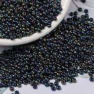MIYUKI Round Rocailles Beads, Japanese Seed Beads, (RR455) Metallic Variegated Blue Iris, 8/0, 3mm, Hole: 1mm, about 2111~2277pcs/50g(SEED-X0055-RR0455)