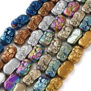 Electroplated Synthetic Non-magnetic Hematite Beads Strands, Nuggets, Mixed Color, 13.5x7.5x5mm, Hole: 1.2mm, about 30pcs/strand, 15.75 inch(40cm)(G-F767-03)