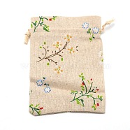 Rectangle Cloth Packing Pouches, Drawstring Bags, Bisque, 14x9.5x0.15cm(ABAG-WH0038-03)