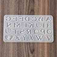 Silicone Pendant Molds, Resin Casting Molds, Alphabet, White, 105x188x5mm, Hole: 1.4mm(SENE-M003-04E)