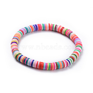 Stretch Bracelets For Mother, with Handmade Polymer Clay Heishi Beads, Mother's Day Jewelry, Colorful, 2-1/4 inch(5.8cm)(BJEW-JB04474-01)