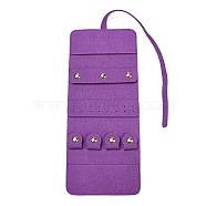 Microfiber Jewelry Storage Bags, Portable Travel Jewelry Roll for Earrings, Bracelets, Necklaces Packaging, Rectangle, Dark Orchid, 48cm(ABAG-G015-01B)