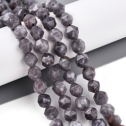 Dyed Natural White Jade Beads Strands, Faceted, Star Cut Round Beads, Medium Purple, 7~8x6~7.5x6~7.5mm, Hole: 1mm, about 48~49pcs/strand, 14.17~15.35''(36~39cm)(G-T139-8mm-46C)