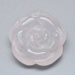 Natural Rose Quartz Pendants, Flower, 24~25x24~26x8~10mm, Hole: 1mm(X-G-Q481-08D)