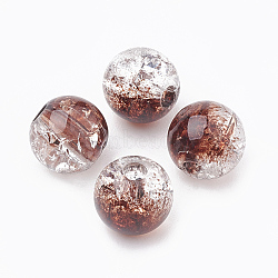 (Holiday Stock-Up Sale)Acrylic Beads, Transparent Crackle Style, Round, Sienna, 8x7mm, Hole: 2mm, about 1840pcs/500g(OACR-N002-02E)