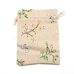 Rectangle Cloth Packing Pouches, Drawstring Bags, Bisque, 14x9.5x0.15cm(ABAG-WH0038-03)