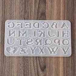 Silicone Pendant Molds, Resin Casting Molds, Alphabet, White, 105x188x5mm, Hole: 1.4mm(SENE-M003-04E)