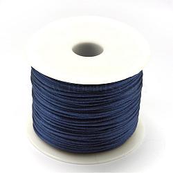 Nylon Thread, Rattail Satin Cord, Prussian Blue, 1.5mm, about 49.21 yards(45m)/roll(NWIR-R033-1.5mm-335)