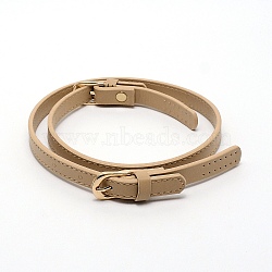 Adjustable PU Leather Bag Handles, with Zinc Alloy Clasps, for Bag Replacement Accessories, Wheat, 78.2~78.3x1.45~1.55cm(FIND-WH0090-01C)