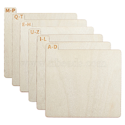 Wood Vinyl Record Divider, Alphabet Separator, Letter A~Z Organizer for Album CD DVD Media Book Shelf Storage, Rectangle, Antique White, 300x300x4.9mm, 6pcs/set(WOOD-WH0030-67)