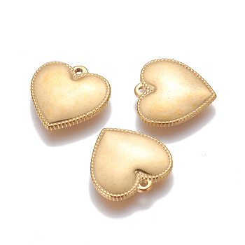 304 Stainless Steel Pendants, Puffed Heart, Golden, 21.8x21.6x3.6mm, Hole: 1.6mm