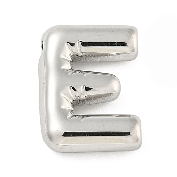 Non-Tarnish 304 Stainless Steel Pendants, Letter Charm, Letter E, 20.5x15.5x5mm, Hole: 2.5x2mm