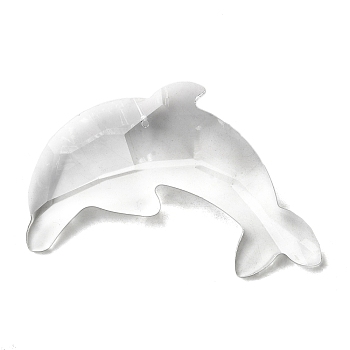 Glass Big Pendants, for Chandelier Crystal Hanging Pendants, Dolphin Charms, Faceted, Clear, 80x70x16mm, Hole: 1.6mm