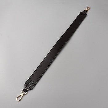 Leather Bag Straps, with Alloy Swivel Clasps, Coconut Brown, 64x3.85cm