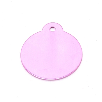 Aluminum Blank Pendants, Flat Round, Pearl Pink, 36x31.5x1mm, Hole: 3mm, 10pcs/bag