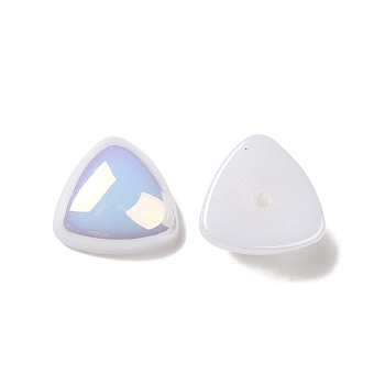 ABS Plastic Imitation Pearl, AB Color Plated, Triangle, White, 11.5x12x5mm, Hole: 1.4mm