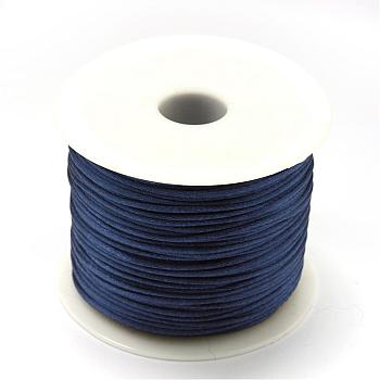 Nylon Thread, Rattail Satin Cord, Prussian Blue, 1.5mm, about 49.21 yards(45m)/roll