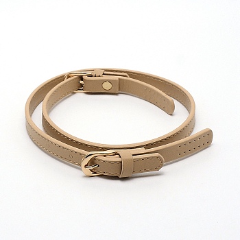 Adjustable PU Leather Bag Handles, with Zinc Alloy Clasps, for Bag Replacement Accessories, Wheat, 78.2~78.3x1.45~1.55cm