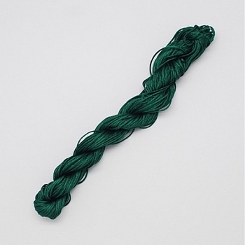 10M Nylon Jewelry Thread, Nylon Cord for Custom Woven Bracelets Making, Dark Green, 2mm