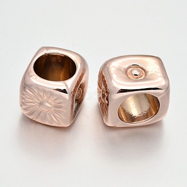Rose Gold Cuboid Alloy Beads