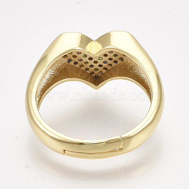 調節可能な真鍮製マイクロパヴェジルコニア製指輪(RJEW-S044-018)-3