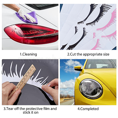 6 Sets 3 Colors PVC Eyelashes & Lips Car Decorative Stickers(DIY-FH0006-46)-4