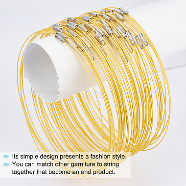 50Pcs Stainless Steel Wire Necklace Cord DIY Jewelry Making(TWIR-NB0001-03)-4