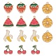 15Pcs 5 Style Light Gold Plated Fruit Theme Alloy Enamel Pendants(ENAM-ZZ0001-06)-3