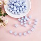 20Pcs Blue Cube Letter Silicone Beads 12x12x12mm Square Dice Alphabet Beads with 2mm Hole Spacer Loose Letter Beads for Bracelet Necklace Jewelry Making(JX434W)-1