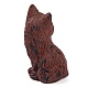 Natural Mahogany Obsidian Carved Fox Figurines Statues for Home Office Desktop Feng Shui Ornament(G-Q172-14B)-2