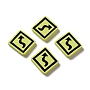 Opaque Resin Cabochons, Rhombus with Arrow Sign, Yellow, 17x19x4mm