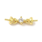 Brass Micro Pave Cubic Zirconia Peg Bails, Cadmium Free & Nickel Free & Lead Free, Real 18K Gold Plated, 17.5x3.5x3.5mm, Pin: 1mm(KK-K371-19G)