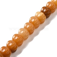 Natural Topaz Jade Dyed Beads Strands, Pumpkin, 10x14.5x12.5mm, Hole: 1mm, about 20pcs/strand, 7.72''~7.76''(19.6~19.7cm)(G-K335-02C)