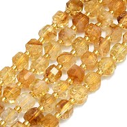 Natural Citrine Beads Strand, Faceted, Cube, 6.5~7.5x6.5~7.5x6.5~7.5mm, Hole: 1.2mm, about 43~44pcs/strand, 15.35~15.55 inch(39~39.5cm)(G-I376-D83-01)