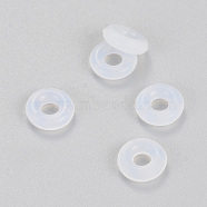 Gummi-O-Ringe, Donut Abstandsperlen, passen europäische Clip-Stopperperlen, Transparent, 6x2 mm(X-KY-R009-01)