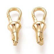 Brass Keychain Clasp Findings, Long-Lasting Plated, Real 18K Gold Plated, 23.5x8x7.3mm, Hole: 1.6mm and 5x9.5mm(X-KK-F820-38G)