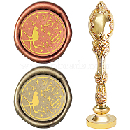 DIY Scrapbook, Brass Wax Seal Stamp and Alloy Handles, Cat Pattern, 103mm, Stamps: 2.5x1.45cm(AJEW-WH0128-36G)