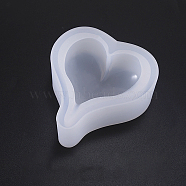 DIY Heart Silicone Molds, Resin Casting Molds, for UV Resin & Epoxy Resin Craft Making, White, 70x68x26mm(SIMO-PW0001-005B)