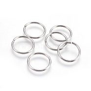 304 Stainless Steel Open Jump Rings, Stainless Steel Color, 16x1.3mm, Inner Diameter: 13mm, 450pcs/bag(STAS-P212-24P-03)