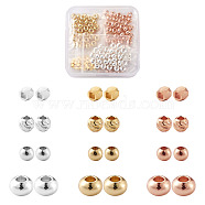 Brass Spacer Beads, Rondelle & Round & Flat Round & Column, Mixed Color, 360pcs/box(KK-KS0001-13)