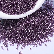 MIYUKI Delica Beads, Cylinder, Japanese Seed Beads, 11/0, (DB2169) Duracoat Silver Lined Dyed Lilac, 1.3x1.6mm, Hole: 0.8mm, about 10000pcs/bag, 50g/bag(SEED-X0054-DB2169)