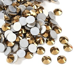 Glass Flat Back Rhinestone, Grade A, Back Plated, Faceted, Half Round, Aurum, 6.3~6.5mm, about 288pcs/bag(RGLA-C002-SS30-567)