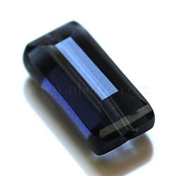 K9 Glass, Imitation Austrian Crystal Beads, Grade AAA, Faceted, Rectangle, Prussian Blue, 6x12x5mm, Hole: 0.7~0.9mm(SWAR-F081-6x12mm-20)